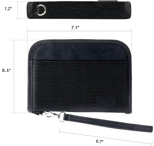 Passport Holder Travel Wallet, For 2 Passports, Small Passport Bag, Double, Dual, A5, Document Folder, Case, Purse, RFID Blocking, Holiday, Waterproof Organisers, Travel Accessories, Black, UK BCL — view 6