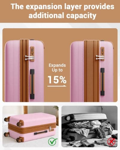 Kono Expandable Cabin 20" Hard Shell Suitcase with Cup Holder — view 4