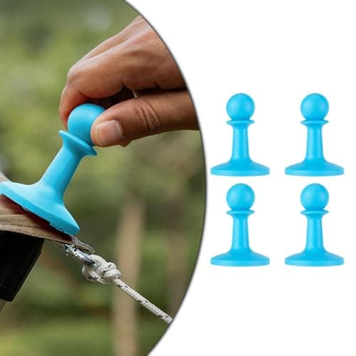 Pegciuho 4Pcs Professional Heavy Duty Lightweight Rubber Tent Pole Protectors for Hiking Backpacking Outdoor Activities, Blue — view 6
