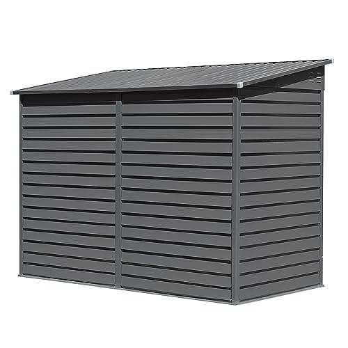 Panana Outdoor Metal Garden Shed Storage Box Bike Tool House (L 144cm x W 270cm x H 202cm, Black, Alloy Steel) — view 5
