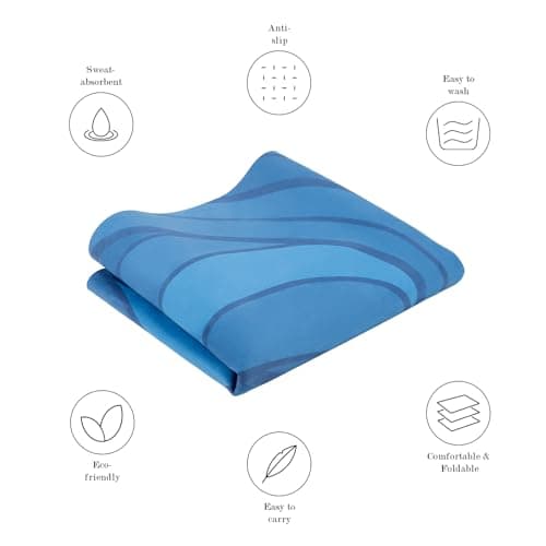 jooeer Travel Yoga Mat, 1.5mm Thick Foldable Non Slip Fitness & Exercise Mat for Pilates Gym Stretching, Sweat Absorbent, 183 x 61 cm — view 5