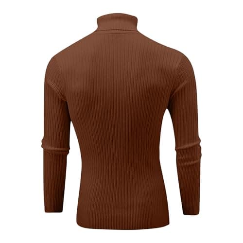 XMWSPO Men's Cable Knit Turtleneck Sweater,Long Sleeve Warm Sweatshirt — view 4