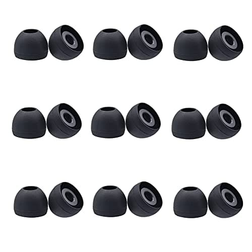 Ear Plugs 9 Pairs (18 Pieces), Silicone Ear Pads for Earbuds, Universal Ear Plugs Compatible with Most Earbuds (Black, Large)