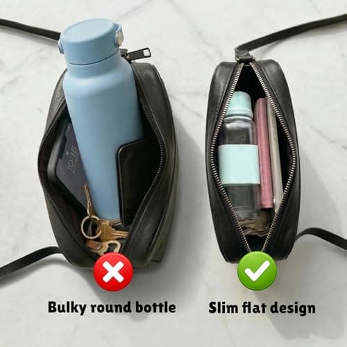 hydr Mini Flat Water Bottle for Handbags | 240ml Slim Leakproof BPA-Free Tritan Small Water Bottle (Lake Blue) — view 5