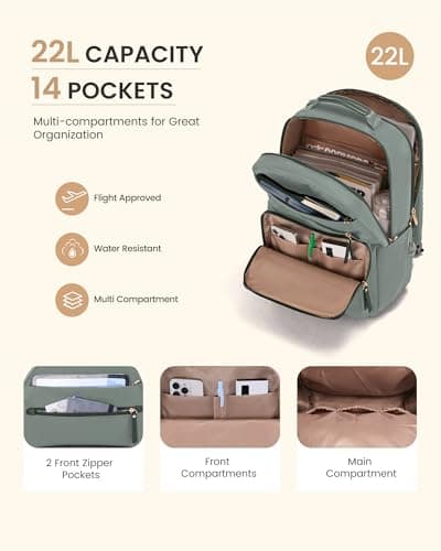 LOVEVOOK Laptop Backpack for Women, 15.6 Inch Rucksack Wok Bag Daypacks — view 3
