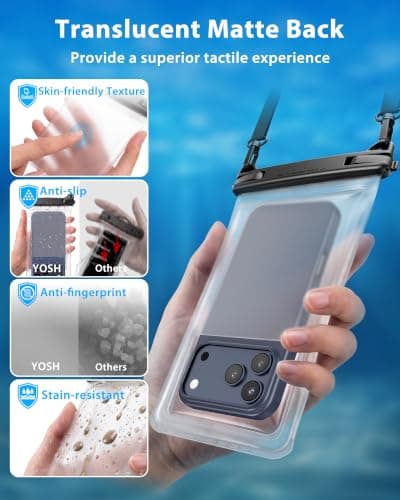 YOSH Crossbody Waterproof Phone Pouch, 2 Pack Waterproof Phone Case, 7.5" — view 5