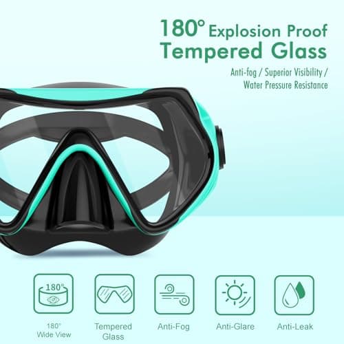 Snorkel Set Adults, JRing Snorkel Set with Anti Fog Goggles Dry Snorkel — view 2