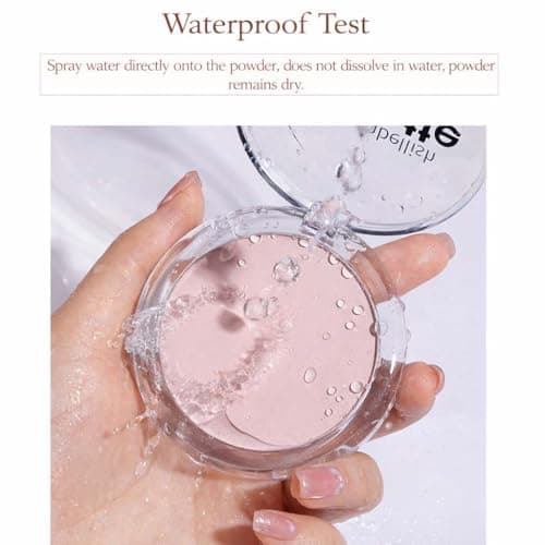 Pink Matte Makeup Compact Powder for Face Brightening & Setting - Lightweight Pressed Powder with Included Puff, Smooth Texture & Soft Matte Finish, 8g Travel-Friendly Case (Pink) — view 6