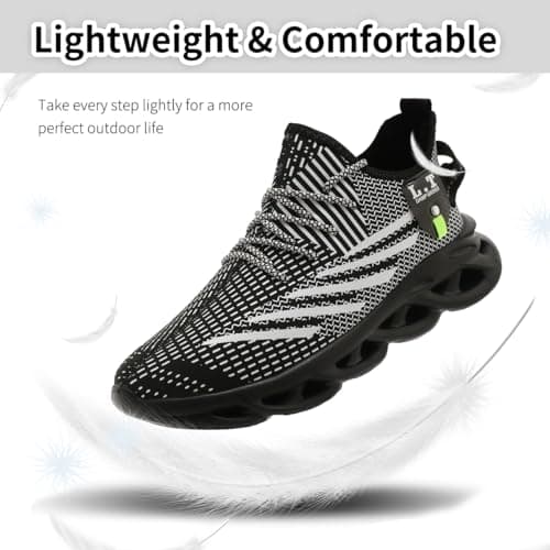 XKOWUO Men's Walking Shoes Winter Warm Outdoor Waterproof Sneaker Running Non-Slip Fashion Comfortable Lightweight Black Size 5.5 — view 6
