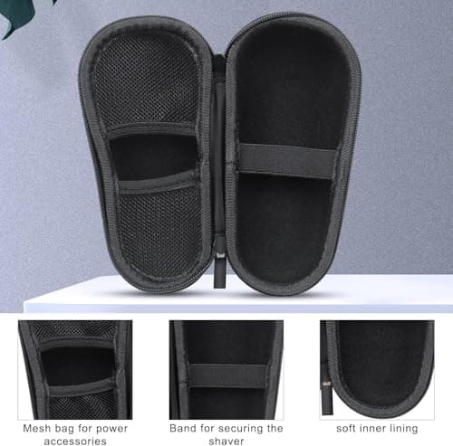 1Pack Razor case for Braun Series - 3s/5s/7s/9s,Braun Razors case for Men - Electric Shaver Storage Box Compatible with Men's Razor,Lightweight& Durable (Black Zipper) — view 3