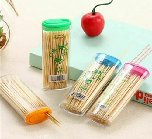 4 Pack Bamboo Dental Toothpicks (~400pcs) with Portable Travel Case – Eco-Friendly Oral Hygiene Floss Sticks (2)