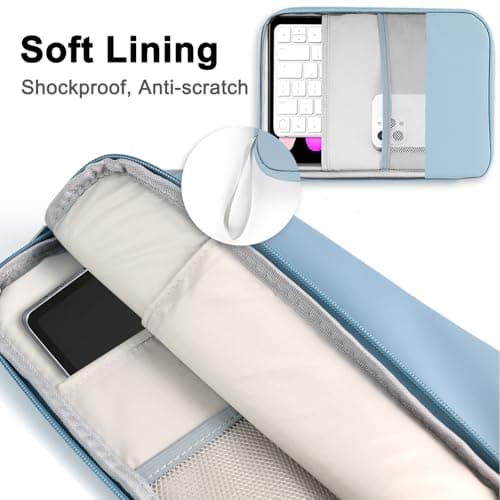 PAPOEEA 9-11 Inch Tablet Sleeve Case, Fits New iPad Air/Pro 11 inch 2024, iPad Air 5/4th 10.9, iPad 10th Gen 10.9, iPad 9/8/7th 10.2,All 9-11 Inch Tablet, Galaxy Tab S8/S9 11, Blue — view 3