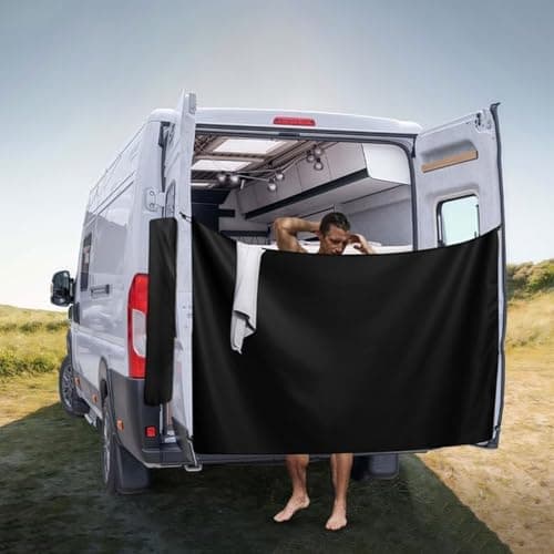 Camper Van Shower Curtains, With Magnetic Rope Waterproof Adjustable Cover — view 2
