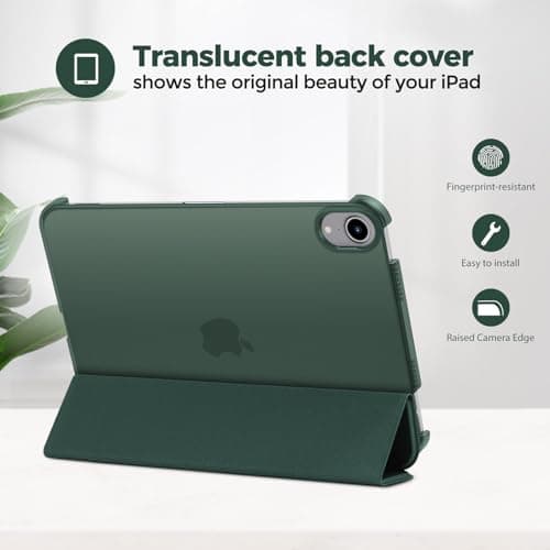 ProCase Smart Case for iPad Mini 7 (A17 Pro 2024)/ Mini 6 2021 8.3 Inch, Hard Back Cover for iPad Mini 7th/6th Generation A2995/A2996/A2993/A2567/A2568/A2569 -Mgreen — view 3