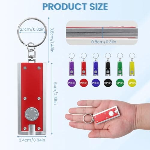 12 PCS Mini Keychain Flashlight Ultra Bright LED Pocket Torch with Key Ring — view 2