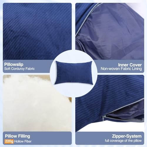 REDCAMP Small Camping Pillow for Sleeping Bag,Soft Travel Pillow,Blue — view 3