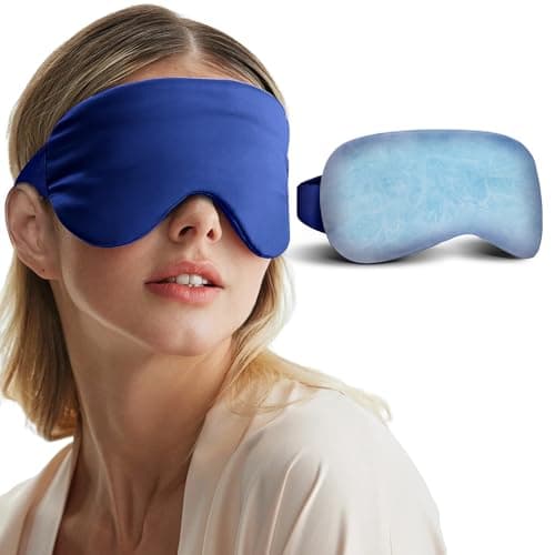 Cooling Eye Mask for Puffy Eyes, Dark Circles & Migraine Relief, Reusable Gel Cold Compress with Adjustable Strap for Headaches, Tired Eyes, Sleep & Post-Surgery Care, Blue