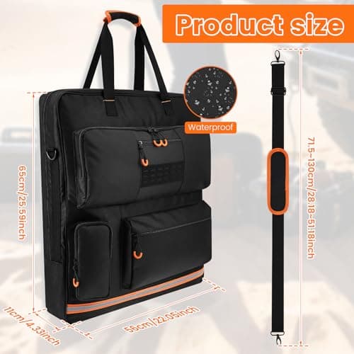 VAVPUP Folding Solar Panel Storage Bag, Oxford Waterproof Carry Case with Shoulder Strap & Zipper, Portable for Jackery Solar Saga 100W 100X 200W, Outdoor Camping Travel(black) — view 2