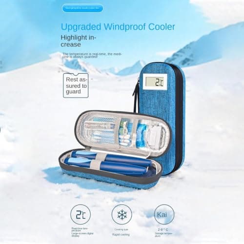 Compact Cooler Case - Temperature Display Insulated Medication Storage — view 4