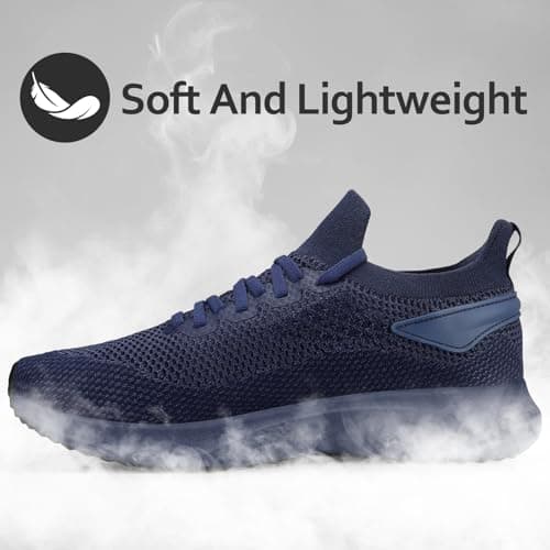 Giniros Mens Sneakers Slip On Walking Running Shoes Outdoor Dark Blue 9UK — view 6