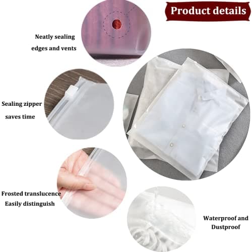 GAOHAN 10 Pcs ZipLock Storage Bags Reusable Plastic Travelling Storage Bags — view 5