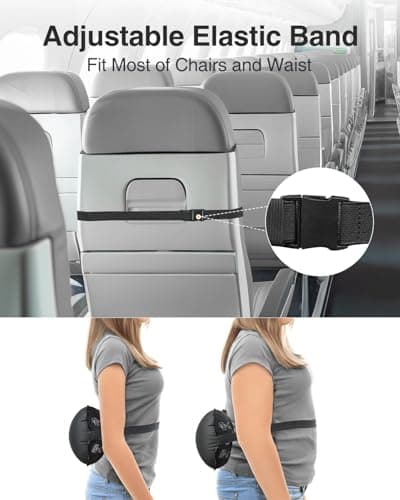 Luxtude Inflatable Lumbar Pillow for Airplane Travel, Lumbar Support Pillow for Office Chair/Car, Inflatable Travel Pillow Back Support Pillow Neck Pillow, Lower Back Pillow for Reducing Lumbar Pain — view 6