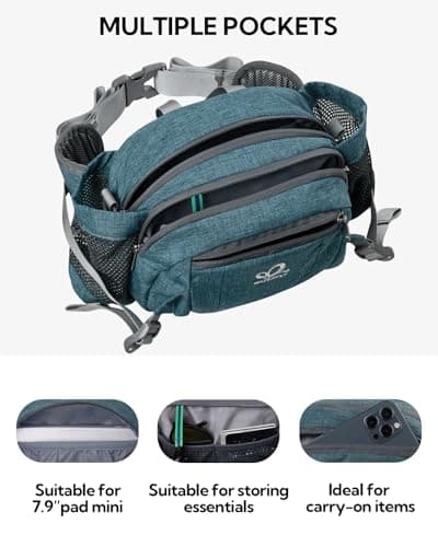 Waterfly Hiking Waist Fanny Pack Bum Bag with Bottle Holder — view 3
