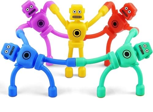 Magnetic Robot Men Travel Toys for Toddlers Kid Boy 5PC Airplane Road Trip Car Travel Activities Fridge Magnet Fidget for Party Bag Fillers for Kids — view 6