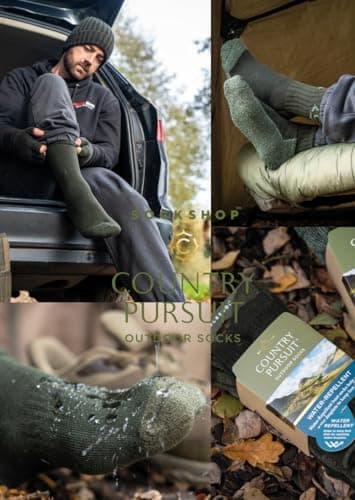 COUNTRY PURSUIT Men’s Woodland Walker Wool Socks – 1 Pair Warm Cushioned Outdoor Hiking Walking Boot Wear, Breathable Durable Comfort Fit – Sizes 6-11 & 12-14 Camo 12-14 — view 2