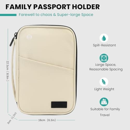 INNKGLE Passport Holder Travel Wallet, White — view 3
