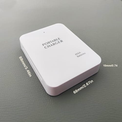 Battery Operated Phone Charger Emergency|USB Battery Powered Power Bank Portable 4 AA Batteries Powered Outlet (White) — view 3
