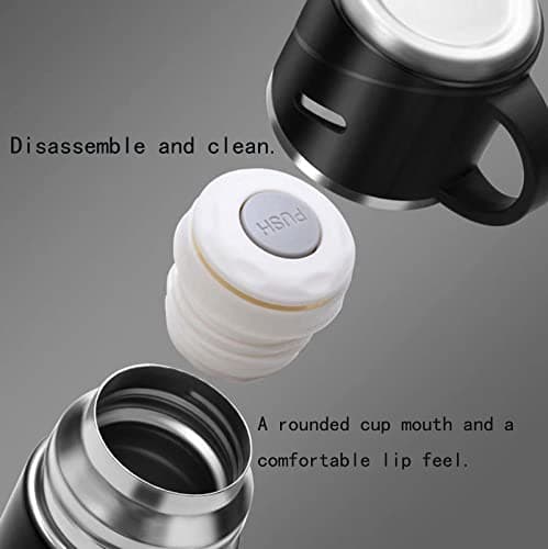 Stainless Steel Water Bottle Sports Flask Vacuum Insulated Hot Drink Cups with Lids Travel Mug Reusable Coffee Cup Double Wall Tumbler — view 5