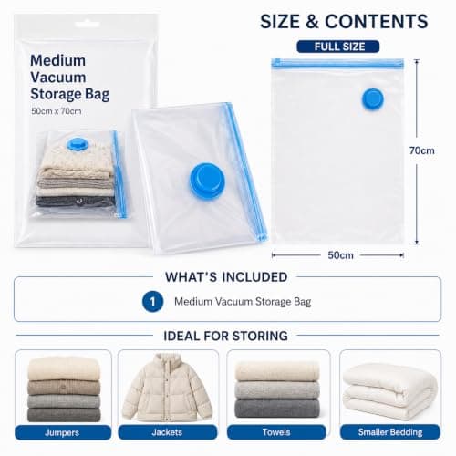 MAR Medium Vacuum Storage Bag – 50x70cm Space Saver for Clothes & Bedding — view 4
