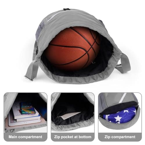 flintronic Drawstring Backpack, Waterproof Sports Backpack, Large Gym Bag With Shoe Compartment and Water Bottle Mesh Pockets, for Sports School Beach Holidays Swimming Travel — view 5