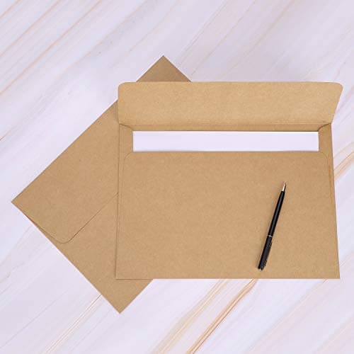 10Pcs A4 Envelope File Folder Kraft Paper Office File Wallet Thicken Document Folder Holder Foolscap File Bag Storage Pouch Project Pockets Paperwork Organizer for Office School Travel — view 2