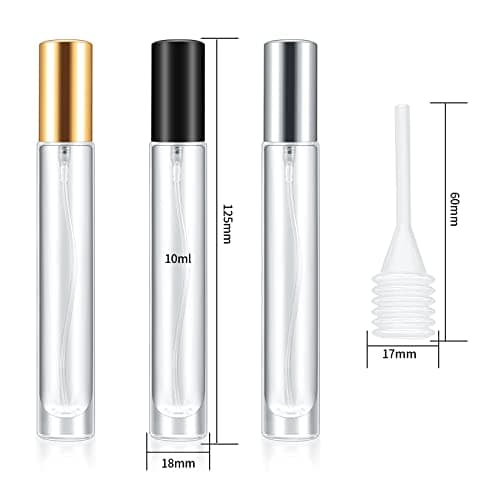 4 Pcs 10ml Portable Travel Perfume Atomiser Refillable Perfume Bottle Spray Bottles, Small Glass Aftershave Travel Bottle Atomizer Dispenser for Women Men Pocket Handbag, with 4 Drippers(Gold) — view 2