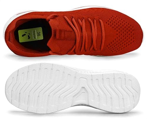 Giniros Casual Trainers Athletic Sneakers Gym Sports Shoes for Women Red 5 — view 5