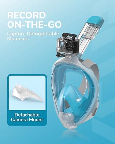 ACURE Full Face Snorkel Mask Adult Anti-Fog Diving Mask with Camera Mount — view 4
