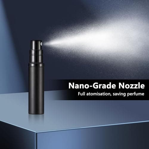 VZU 2PCS Perfume Travel Bottle, Perfume Atomiser 5ml, Portable Perfume Refillable Bottle, Atomizers with Pump for Travel, Leaking Proof, Luxurious Small Women and Men (Black & Grey) — view 6