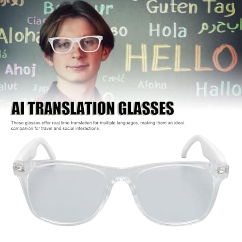 Smart Glasses, Anti Blue Light AI Translator Glasses with Microphone Speaker, Real Time Video Translation Glasses, 144 Language Translation Smart Bluetooth Glasses — view 2
