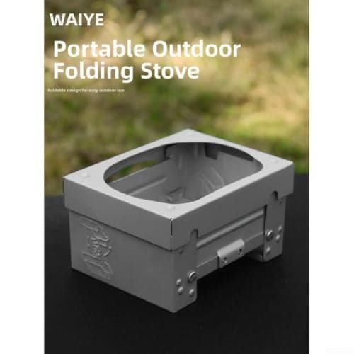 Compact Folding Camping Stove for Solid Fuel Blocks - Galvanized Iron Portable Burner for Backpacking and Travel 12.5x15cm(H) — view 3