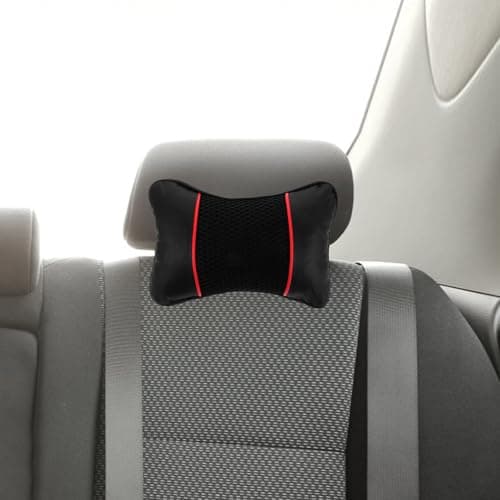 Leather Neck Headrest Faux with Breathable Polyester and Pillow Support Car — view 6