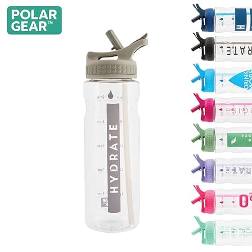 Polar Gear 750ml Motivational Water Bottle With Straw - SK Ecozen Recycled Plastic Sports Water Bottle with Time Markings – Dishwasher Safe, BPA Free Drinks Canteen for Gym, Running, Work — view 6