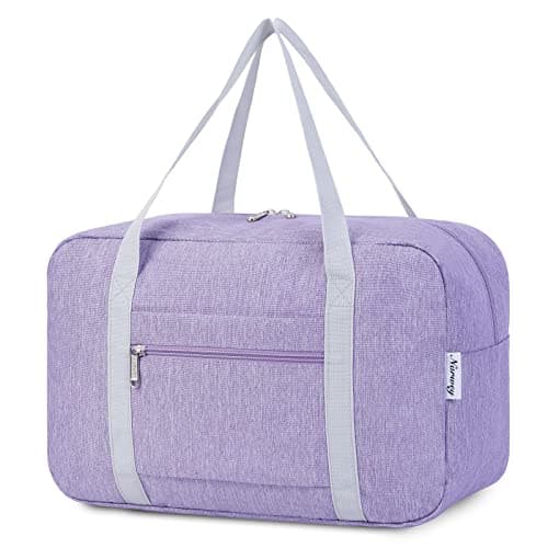 for Ryanair Cabin Bags 40x30x20 Underseat Foldable Travel Duffel Bag Holdall Tote Carry on Hand Luggage Overnight for Women and Men 20L (Light Purple)