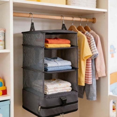 Hanging Packing Cubes, Adjustable Hooks Organizer Foldable Storage — view 5