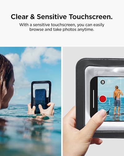 Spigen Dual Pocket 6.9" Waterproof Phone Case Pouch Bag Black — view 3