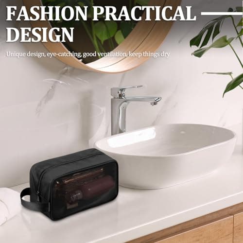 Mesh Shower Caddy Bag, Portable Travel Mesh Toiletry Bag with Zipper, Quick Dry Toiletry Organizer Tote for Women Men Gym Travel Camping College Dorm Room Bathroom — view 6