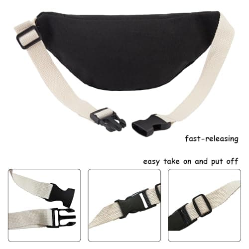 Kids Bumbag, Canvas Fanny Pack for Kids Crossbody Waist Bag for Unisex Toddler Boys Girls (Black) — view 3