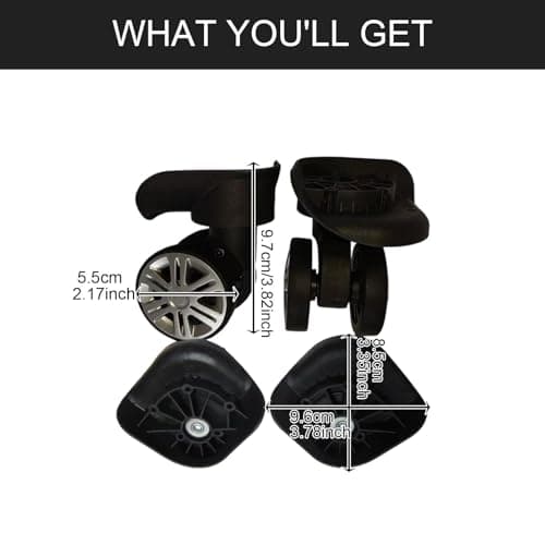 MotiveTech 2Pcs Luggage Suitcase Wheels Luggage Wheels Replacement Repair Kit Easy to Install Double Row Travel Trunk Low Noise, S — view 5