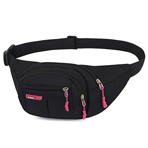 Waterproof Bum Bag Waist Fanny Packs Travel Hiking Outdoor Sport Money Hip Bag Pouch Pack Holiday Running Belt (BlackⅢ)